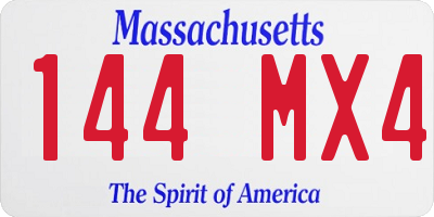 MA license plate 144MX4