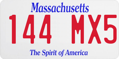 MA license plate 144MX5
