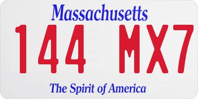 MA license plate 144MX7
