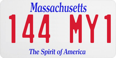 MA license plate 144MY1