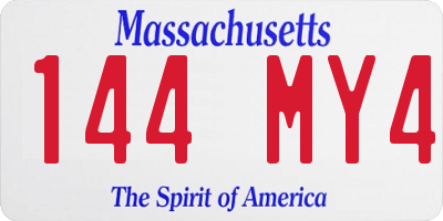 MA license plate 144MY4