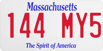 MA license plate 144MY5