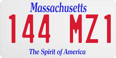 MA license plate 144MZ1