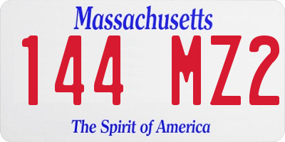 MA license plate 144MZ2