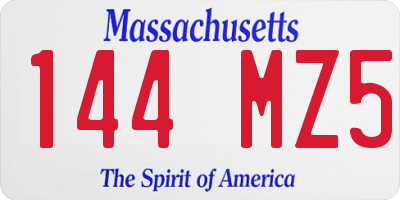 MA license plate 144MZ5