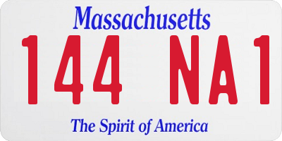 MA license plate 144NA1