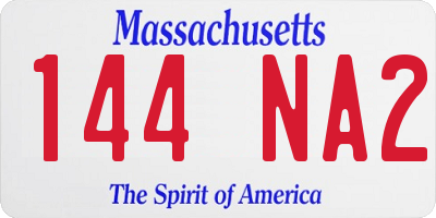 MA license plate 144NA2