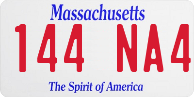 MA license plate 144NA4