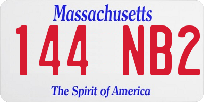 MA license plate 144NB2