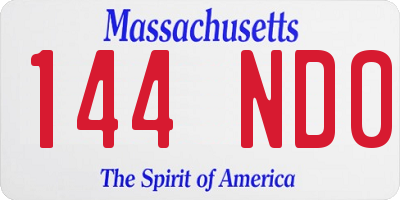 MA license plate 144ND0