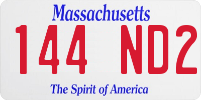 MA license plate 144ND2