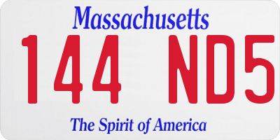 MA license plate 144ND5