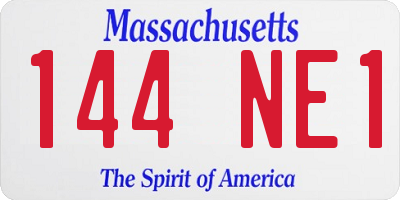 MA license plate 144NE1
