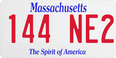 MA license plate 144NE2