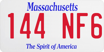 MA license plate 144NF6