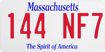MA license plate 144NF7