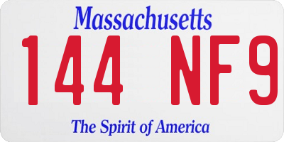 MA license plate 144NF9
