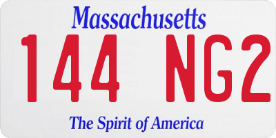 MA license plate 144NG2