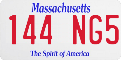MA license plate 144NG5