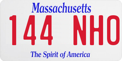 MA license plate 144NH0