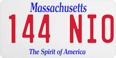MA license plate 144NI0