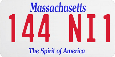 MA license plate 144NI1