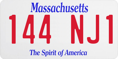 MA license plate 144NJ1