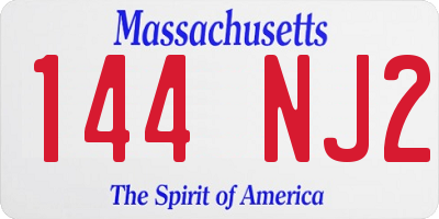 MA license plate 144NJ2
