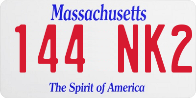 MA license plate 144NK2