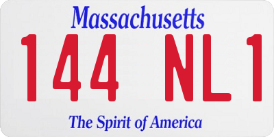 MA license plate 144NL1