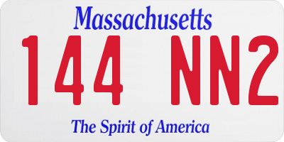 MA license plate 144NN2