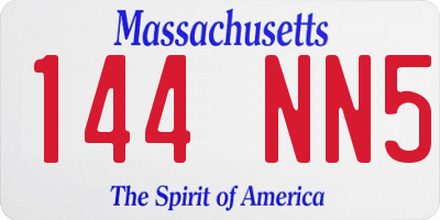 MA license plate 144NN5
