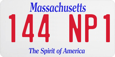 MA license plate 144NP1