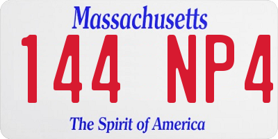 MA license plate 144NP4