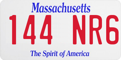 MA license plate 144NR6