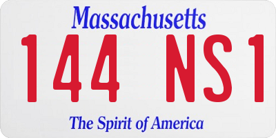 MA license plate 144NS1