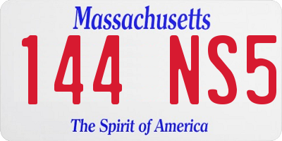 MA license plate 144NS5