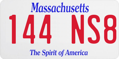 MA license plate 144NS8