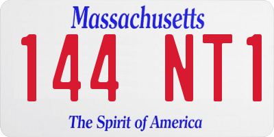MA license plate 144NT1