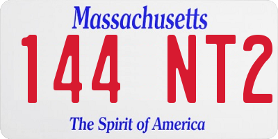 MA license plate 144NT2