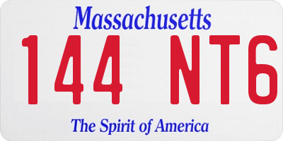 MA license plate 144NT6