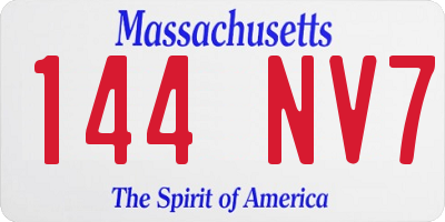 MA license plate 144NV7