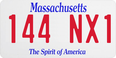 MA license plate 144NX1
