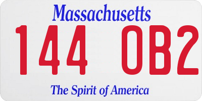 MA license plate 144OB2