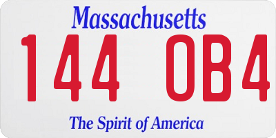 MA license plate 144OB4