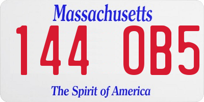 MA license plate 144OB5