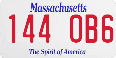 MA license plate 144OB6