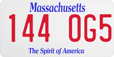MA license plate 144OG5
