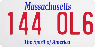MA license plate 144OL6