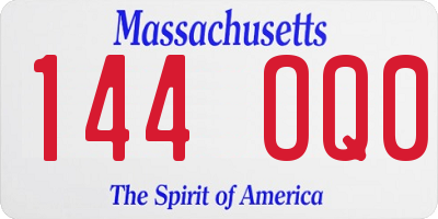 MA license plate 144OQ0